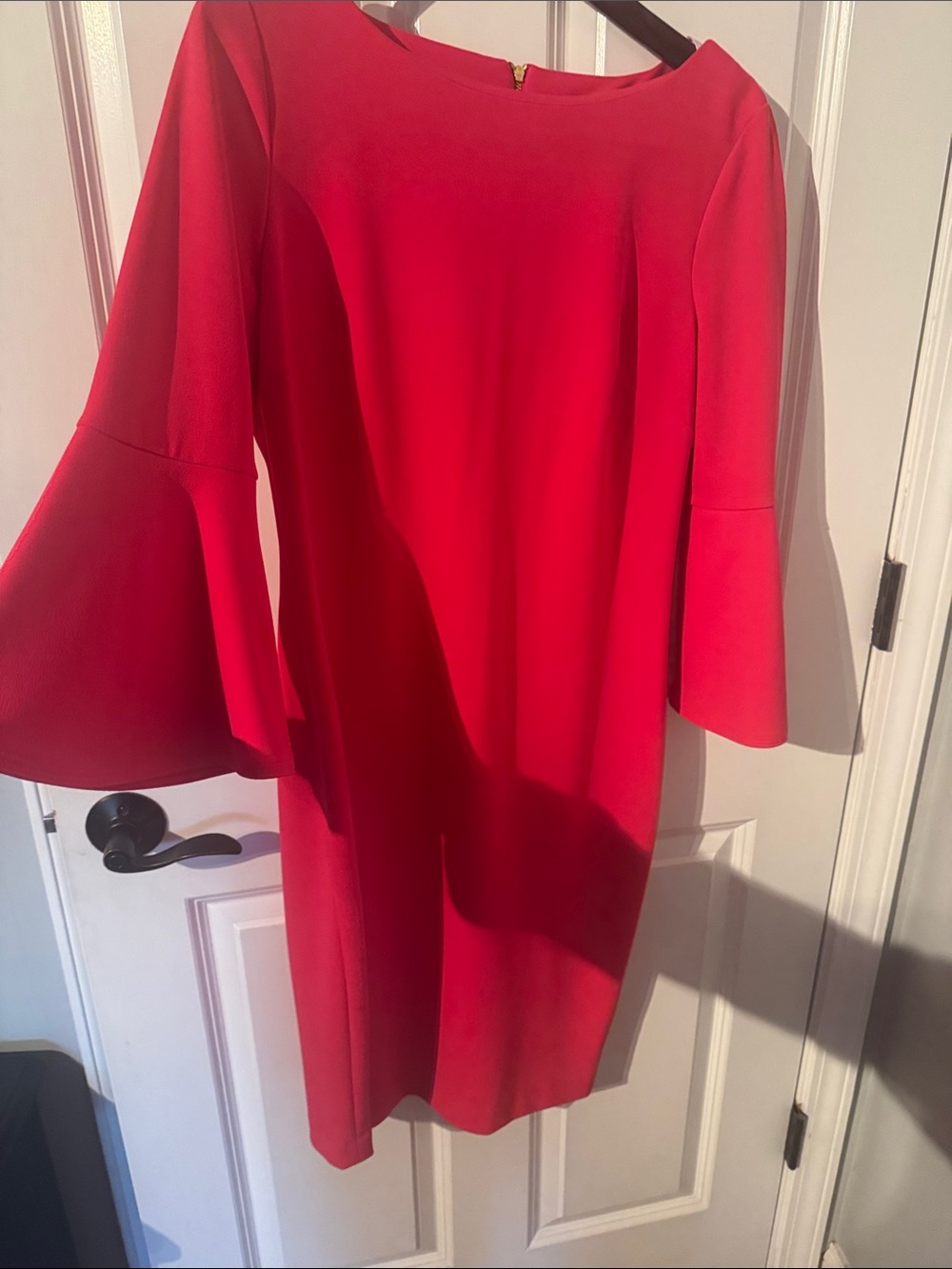 Calvin Klein bright Fuchsia Bell-Sleeve Midi Dress